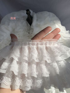 Vải Viền Ren Trắng 13cm Ba Lớp Voan Xếp Ly Viền Váy Tay Áo Váy Dài Hơn Phụ Kiện May Vá DIY