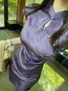 ชุดเดรสจีนฤดูใบไม้ผลิและฤดูร้อนแบบแขนกุดหรูหรา เดรสยาวคลุมเข่าแบบจีนย้อนยุค ทรงเอเข้ารูป สำหรับผู้หญิง