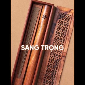 Bộ Nhang Trầm Hương Không Tăm hộp gỗ Thiên Mộc Hương mùi thơm dịu thư giản giải stress 80 cây