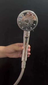 YALANDENG | Vòi Sen Cầm Tay Nano-Bubble 5 Chế Độ Nút Chặn Nước Tăng Áp Thiết Kế Tiết Kiệm Nước Thiết Kế Tiết Kiệm Nước Bằng Nhựa Tròn Hoàn Thiện Bằng Chrome