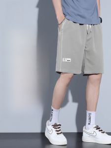 ROMON | Quần short thể thao mùa hè bằng lụa băng mỏng cạp vừa quần dài đến giữa bắp chân rộng rãi ống đứng có dây rút