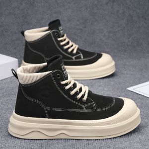 CONGLINSHIZI | High Shaft Men Leather Boots Ankle Boots