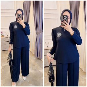 youras setcel wanita muslim kaos knit rajut import terbaru terlaris termurah cod