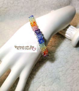 [D.T.C Crystals] Handmade Braided Rainbow Bracelet with Swarovski Crystals 