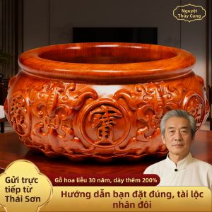 YISHUIGE | Rosewood Feng Shui Wealth Treasure Bowl Ornament
