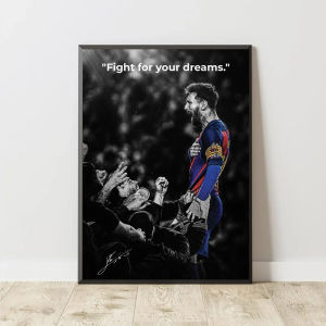 Modern Inspirational Football Wall Art Famous Footballers Canvas Prints Motivational Quotes Suitable for Gym Office Bedroom