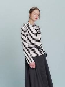 AIVEI | Fresh Lazy Style Casual Thin Long Sleeve Stripe T-shirt