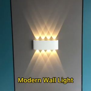 Lampu Dinding Taman Outdoor COB/LED Wall Light 2/4/6/8 Mata 220V Indoor LED Wall Lamp Minimalist Lampu Tempel Cocok Untuk Tembok Pilar Rumah 2/4/6/8 Watt