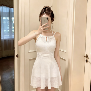 HAYOU | White Retro Slimming Cover Tummy Swimwear