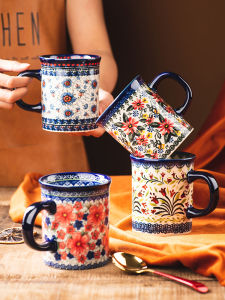 Retro Ceramic Mugs for Couples Coffee Cups Breakfast Tea Cups High Aesthetic Value Water Cups Women Home Use Mark Cups