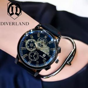 TERLARIS JAM TANGAN KASUAL PRIA / JAM TANGAN PRIA ORIGINAL / JAM TANGAN DIVERLAND DDG03 TALI RUBBER CRONO VARIASI