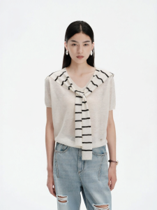 Eastern Light | Striped Summer Ramie Knit Top