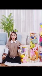 SUNOOM ถังเก็บตุ๊กตาแบบใส กล่องใส่ตุ๊กตา ถังเก็บของเล่นตุ๊กตา กล่องใส่โมเดล ที่เก็บตุ๊กตา ความสูงต่างๆ ถังใสใส่ตุ๊กตา PVCที่เก็บตุ๊กตา