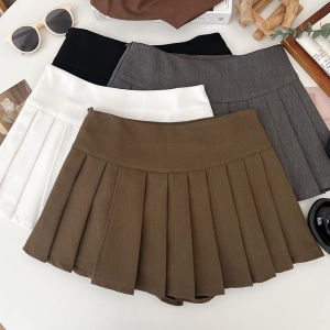 กระโปรงสั้นทรงเอเอวสูงสไตล์เกาหลี กระโปรงทรงเอผู้หญิง JK สไตล์เกาหลี แฟชั่นฤดูร้อน กระโปรงสั้นทรงเอผ้าฝ้ายผสม