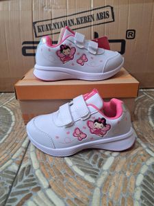 Sepatu sneaker anak cewek Paud ANDO LILY FLY VELCRO  3 warna sz 25-32  (FREE KAOS KAKI)