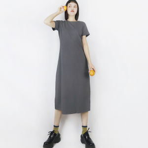Artistic Teatree Homemade Long Dress Casual Short Sleeve