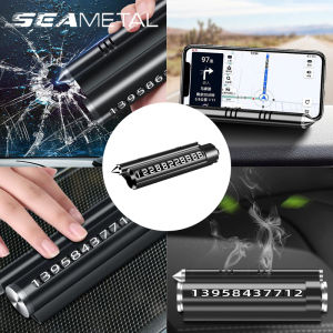 SEAMETAL Multi Function Window Glass Breaker Car Fragrance with Temporary Number Plate