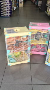 Sangkar Hamster dengan Aksesori / Colourful Hamster Cage with Accessories / Small Pet Villa - Single / Double Storey
