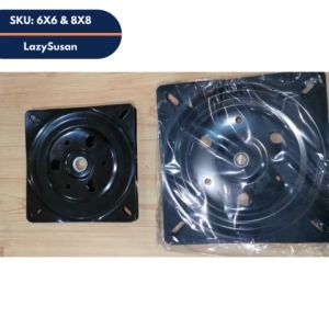 8 x 8 Lazy Susan Square Steel Rotating Swivel Turntable Plate Bar Stool (Black)