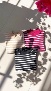 Turtleneck Rajut Wanita Salur Kerah Kriwil / Atasan Rajut Wanita Korea Salur / Inner Outfit Rajut Motif Garis