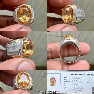 Natural Sherry Topaz Batu Sherry Topas Natural Brownish Yellow Topaz Dim 12.85x9.49x5.64mm CT 5.79