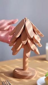 2025 Đồ trang trí thủ công bằng gỗ thảm cách nhiệt cây óc chó thảm bàn cây thông Noel thảm chịu nhiệt đế lót nồi gia đình