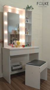 Meja Rias Lampu LED Holywood | Meja Make Up | Meja Rias Minimalis | Meja Rias Estetik | Meja Rias Lampu