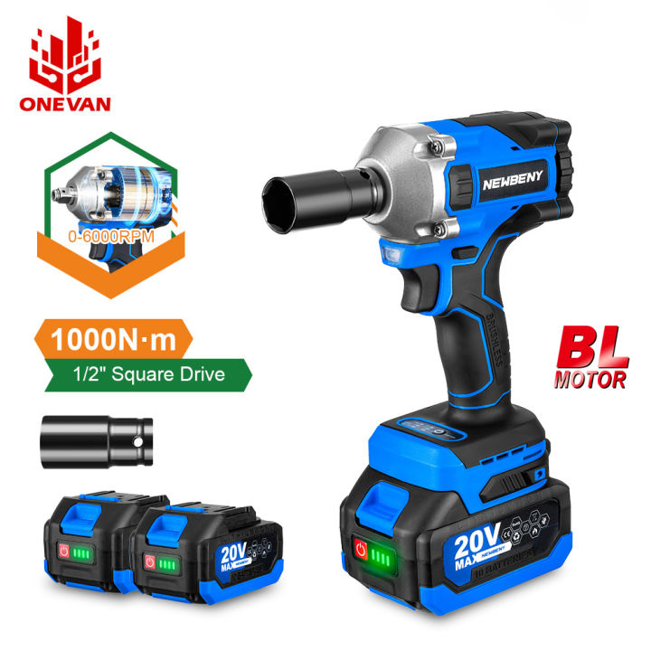 1000N.m 1/2" Brushless Impact Wrench – For Dewalt 18V/20V DCB Battery (Tool Only)