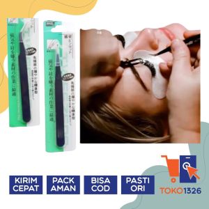 PINSET MURAH BLACK SEPASANG UNTUK EYELASH EXTENTION MERK GOOI BENGKOK LURUS