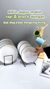GUNINCO RAK PENGERING PIRING MANGKUK WAJAN PANCI / rak tirisan piring dan mangkuk besi anti karat 8 sekat