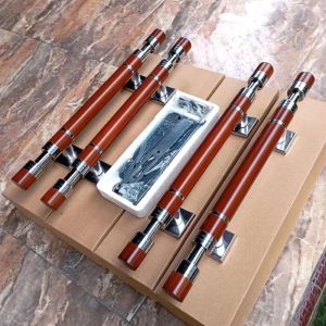 Handle pintu rumah 1 paket ( 4pcs + kunci ) panjang 45cm stainless anti karat gagang pintu rumah tarikan pintu rumah pegangan pintu rumah