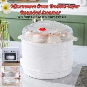 Microwave Oven Steamer Plastic Round Steamer With Lid home Heating Kitchen Utensils