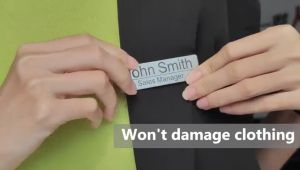 100PCS Strong Magnetic Name Tags Badge Metal Fastener ID Card Durable Attachment Holder with 2 Magne