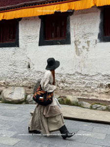 LoverYoung Original Nomadic Life Wide Shoulder Strap Single Shoulder Crossbody Woolen Tote Bag Men Women Universal Zipper