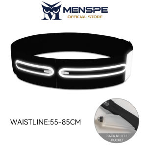 MENSPE Sports Bag Men Womens Waist Bag Upgrade Three Pocket Waist Bag Adjustable Running Pouch Runners Belt Workout Waist Bag Reflective Strip Slim Phone Holder Fanny Pack