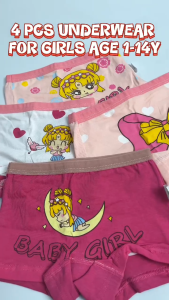 Kids High Quality 4 in 1 Cotton Underwear Colorful Design Comfortable Affordable for Kids Girls 1-14 Years Old