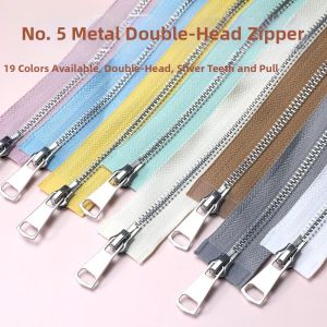 gumahus | Metal Copper Zipper Silver Teeth Double Headed