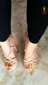 GIÀY SANDAL NỮ TRAZ QUAI MẢNH DA MỀM GÓT NHỌN 14p CAO CẤP