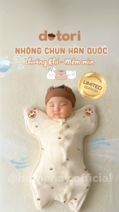 [MỚI] Nhộng Chũn Dotori 4D Airmesh Lông Vũ Hàn Quốc Có Lỗ Thoáng Khí Mềm Mịn Co Dãn Cho Bé Sơ Sinh