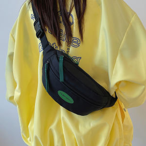 กระเป๋าคาดเอวผู้หญิงแบบลำลอง กระเป๋าสะพายข้างสุดเก๋สำหรับฤดูร้อน กระเป๋าคาดหน้าอกน่ารักที่ใช้งานได้หลากหลาย กระเป๋าผ้าไนลอนแบบซิป