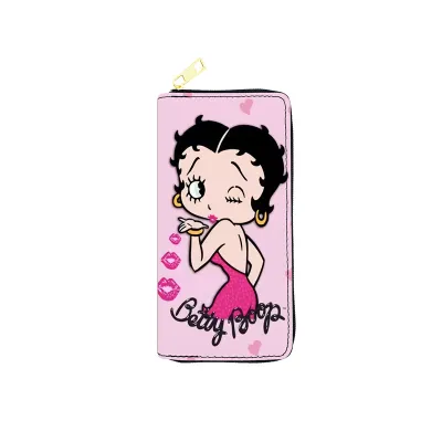 Betty Boop | Ví Betty Boop Dung Tích Lớn In Hình Hoạt Hình Ví Dài Có Khóa Kéo Đựng Tiền Xu Dành Cho Bé Gái Thiết Kế Hình Trái Tim Dễ Thương Màu Sắc Bắt Mắt Trang Trí ACG.