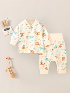 Bộ Đồ Ngủ Cotton Nguyên Chất Cho Bé Gái Mùa Thu Đông Bộ Đồ Ngủ Trẻ Em Không Cần Tháo Quần Áo Mặc Ở Nhà Thoải Mái Thoáng Khí