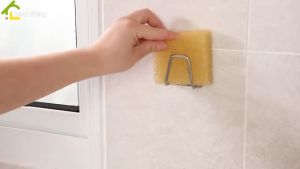 ที่ห้อยอเนกประสงค์ ตะขอวางฟองน้ำ ไม่ต้องเจาะผนัง ชั้นวางฟองน้ำ ข้างซิงค์ล้างจาน ตะขอสแตนเลส ตะขอแขวน ที่ห้อยของใช้ ที่เก็บฟองน้ำ