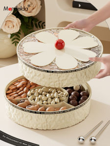 Mandelda Modern Minimalist Dustproof Cover Fruit Tray Cream Style Living Room Coffee Table Snack Storage Box Home Decor