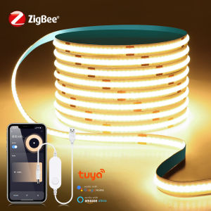 ZigBee LED Strip Smart Tuya COB Lights USB 5V Dimmable FOB Tape WiFi Controller Bedroom Kitchen Cabinet TV Room Decor Alexa Lamp