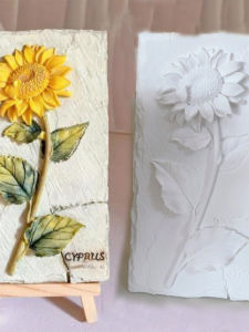 Tranh Trang Trí Bằng Bột Sáp Phong Cách Châu Âu Tranh Nổi Thủ Công Tranh Hoa Hướng Dương Trang Trí Sáng Tạo Đồ Trang Trí