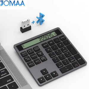 JOMAA | JOMAA USB Wireless Numeric Keypad with Screen Display Slient Click 2-in-1 Calculator Number Keypad for Phones Tablet Laptop