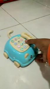 Telephone Musik Pakai Baterai Biasa YD 5 | Mainan Anak Bisa Di Dorong Ada Tali Dan Suara Telephone Cute Car Pull | Mainan Anak Murah KemasanKantong Dan Bagus Edukasi Untuk Anak Cowok Cewek Telepon Musik Cute Cat