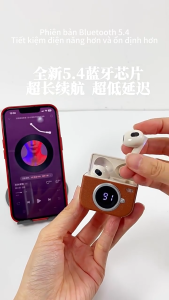 ( SALE ) Tai Nghe Bluetooth Q86 Âm Thanh HiFi Hộp Sạc Retro Cực Đẹp - Nghe Nhạc Cực Hay Đàm Thoại Rõ Ràng Thương Thích Mọi Dòng Điện Thoại Thông Minh