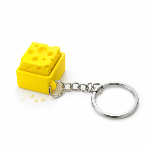 Mini Cheese KeyChain Keyboard Stress Relief Fidget Button Cheese Keycap Fidget Clicker Keyboard Keychain Pendant Finger Toys